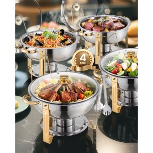 Chafing Dish Buffet Set, HZ-831B, Gold, Stainless Steel, ID YXBL-RAV0
