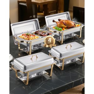Chafing Dish Buffet Set, HZ-433, Gold, Stainless Steel, ID ZFXB-LXV0